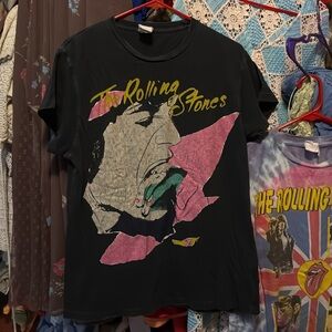 Madeworn Rolling Stones Black Graphic T-Shirt “Love You Live”